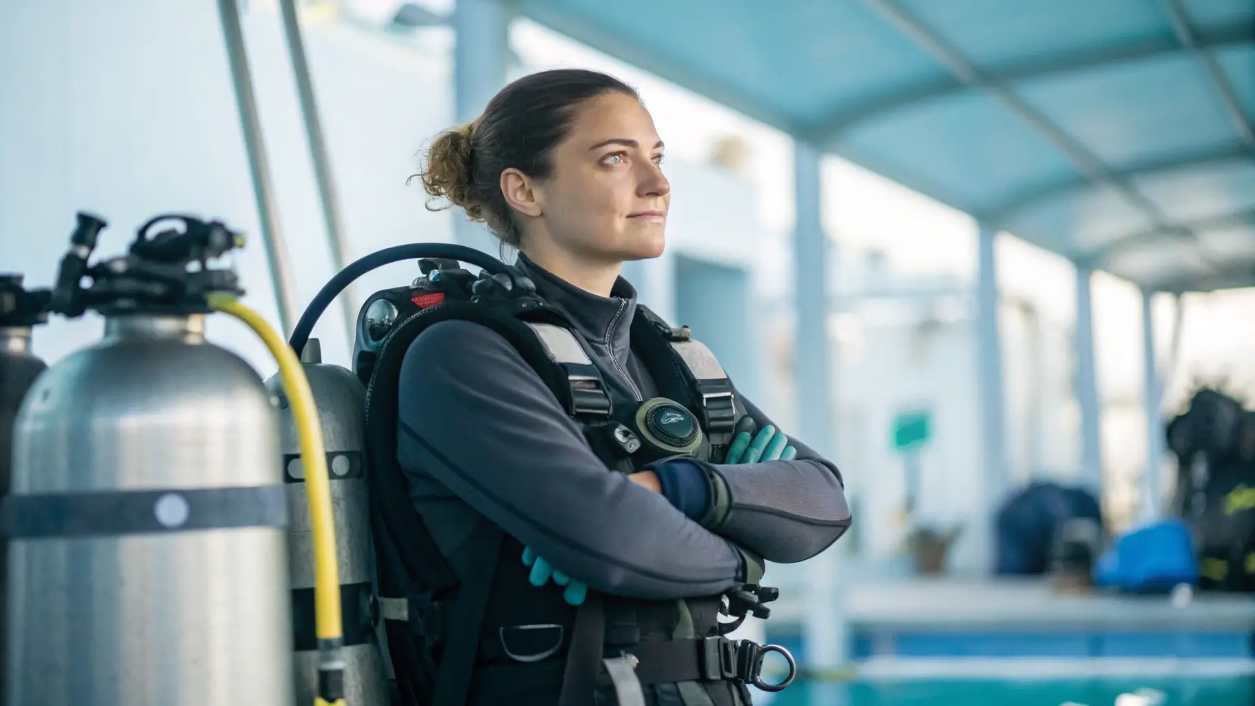 Машинист компрессора для подачи воздуха водолазам